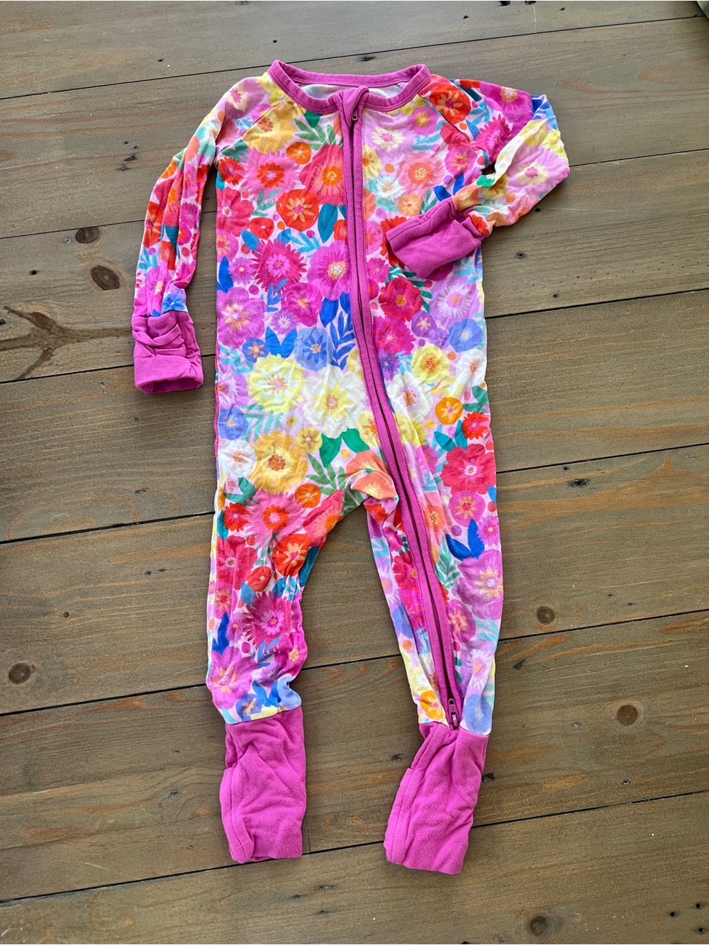 Little Sleepies Floral Print Bamboo Zippy - 6-12 Months